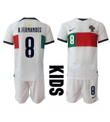 Portugal Bruno Fernandes #8 Bortedraktsett Barn VM 2022 Kortermet (+ Korte bukser)